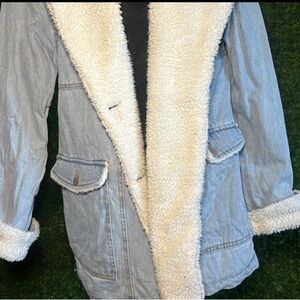 Never worn Really cute warm jean jacket